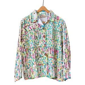 Life Style Woman 2X Boho Chic Cotton Jacket Woven Patchwork Quilted‎ Artsy Funky